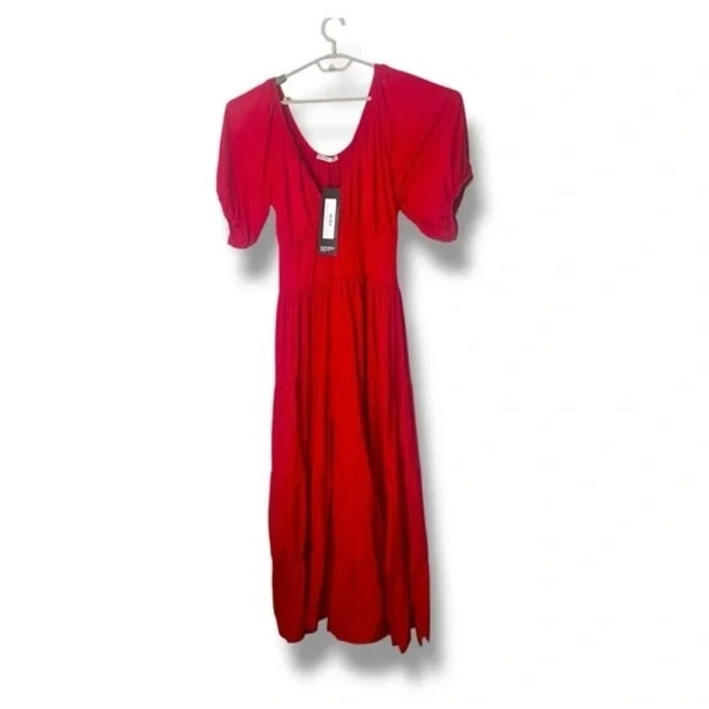 Rebdolls Good Natured Tiered Maxi A-Line Dress Red Size 2X New